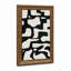 Tableau sur toile aux formes organiques abstraites noires et crème-435178932
