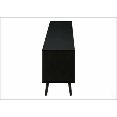 Meuble télé, console de 72 po, meuble multimédia, meuble de rangement, salon, chambre à coucher et stratifié, pieds en bois, contemporain, moderne