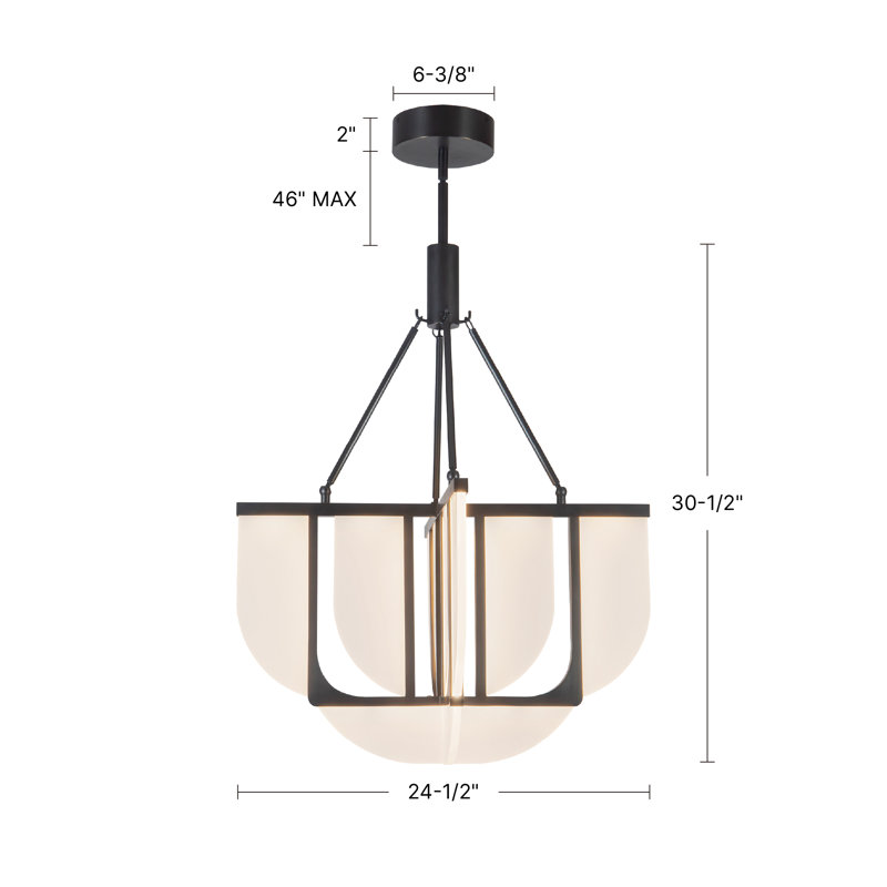Anders 24-in Black dimmable LED Chandelier, Oil Rubbed Bronze