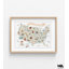 The United States Of America Map Print, Framed USA Map Wall Art, USA Wall Art, Modern Map Print, Geographical Art Prints, Framed Wall Art