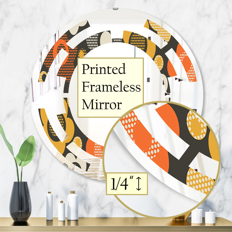 Miroir mural moderne sans cadre à motif floral vii & space, H 31,5 po x l po