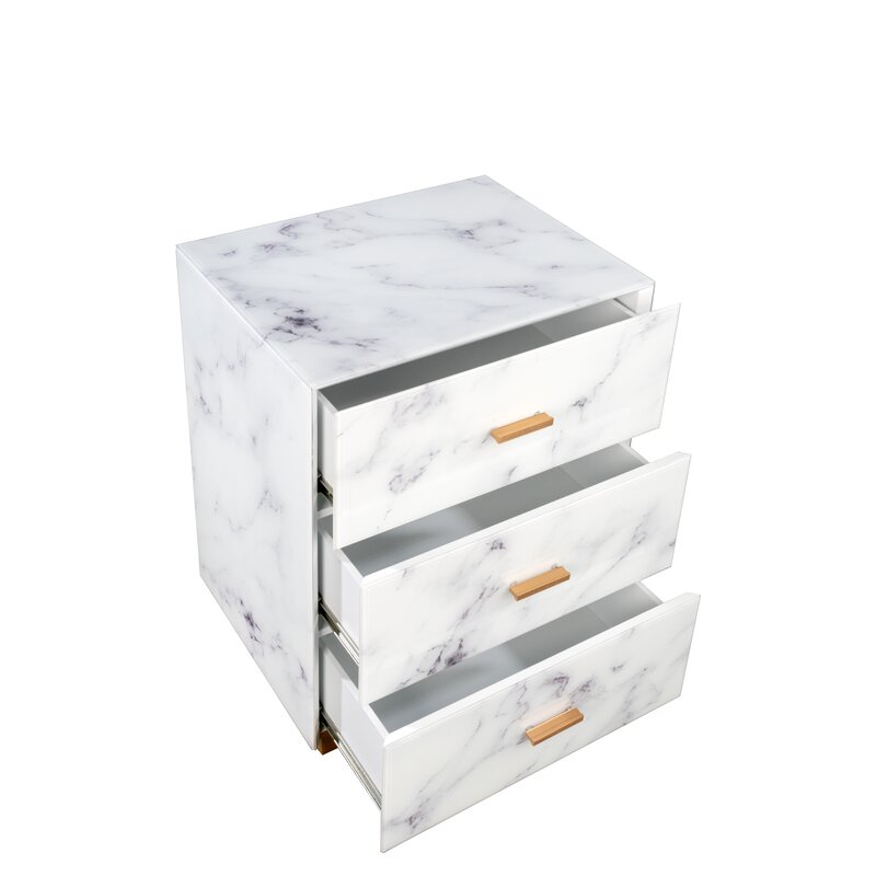 Everly Quinn Huitt Glass Nightstand & Reviews | Wayfair