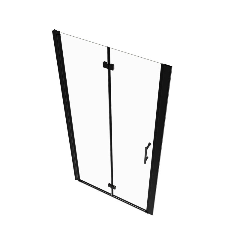 1 3/8" Adjustable Universal Pivot Shower Door - 1/4" Tempered Glass, Matte Black, 36000 Times Open And Close Studied, Leak- Functionality & Test, Leak Resistance