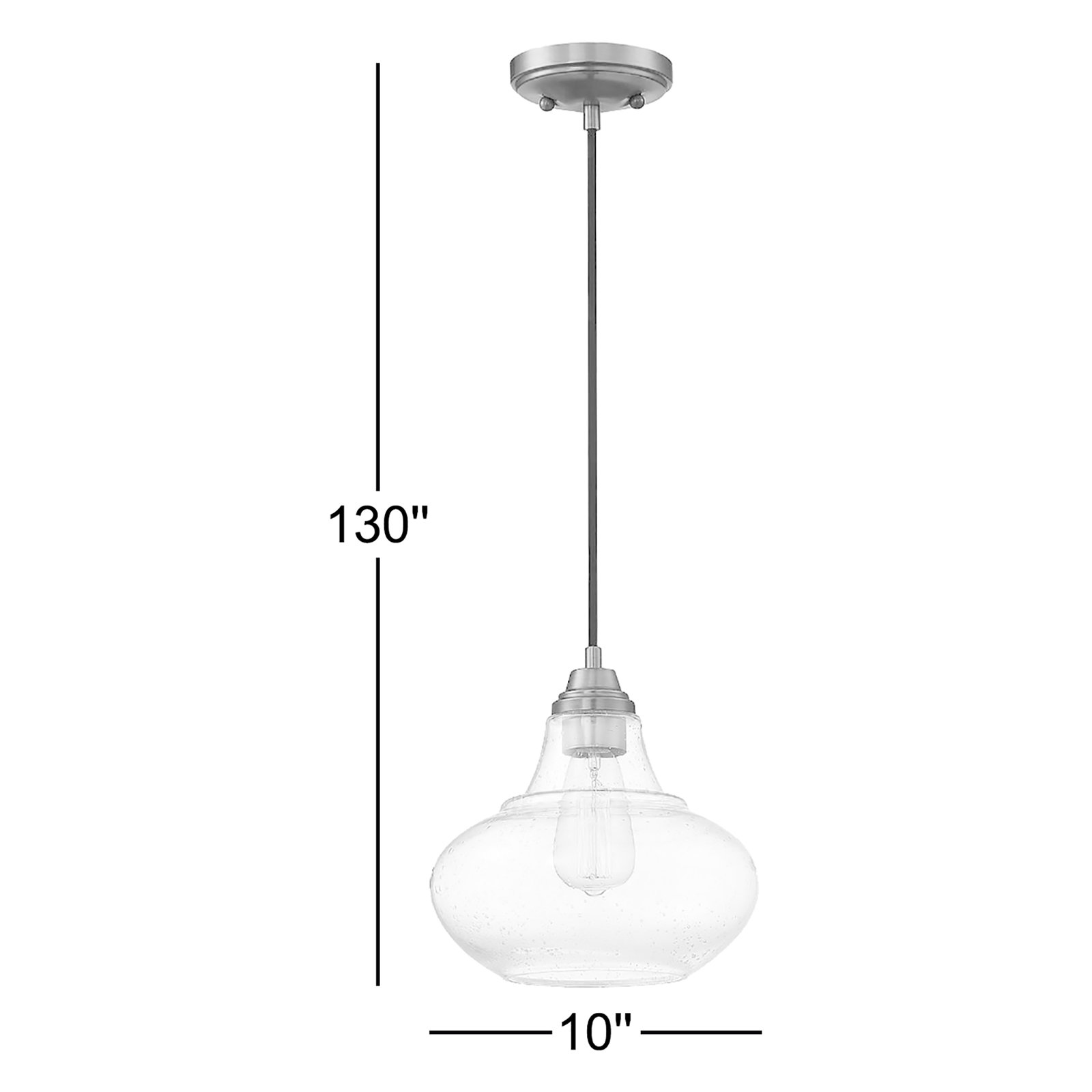 Roderick Dimmable Single Light Pendant, Brass