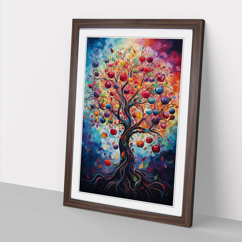 Single Picture Frame Print on Wood, Walnut Framed, 64cm H x 46cm W