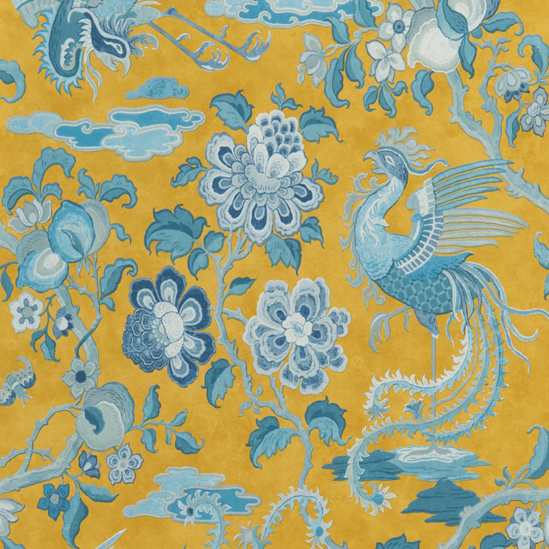 Signature II Wallpaper Roll, Ochre/Blue