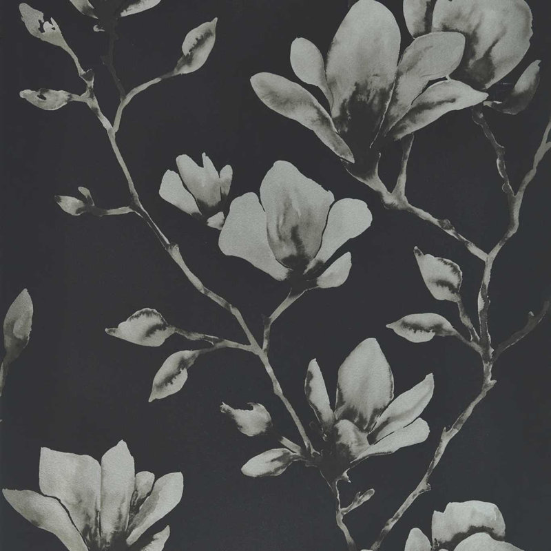 Lotus 10.05m x 68.6cm Wallpaper Roll, Onyx/Silver