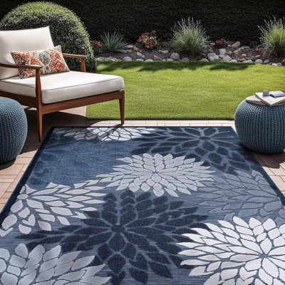 Outdoor Yard Rug Waterproof Multicolored, Indoor Area Rug Washable Outdoor Patio Rugs Tropical Floral Non Slip Outdoor Carpet for Living Room, Pool,Backyard,Deck,Camping, 2.6' * 4' (80X120CM)