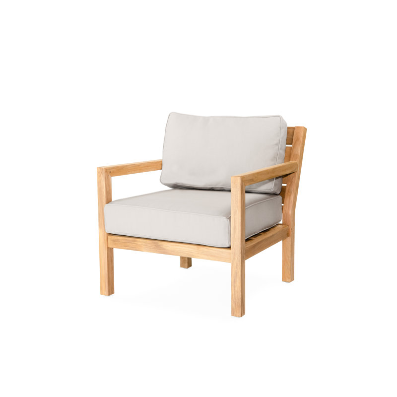 Classic Teak Outdoor Teak Lounge Chair, Silver