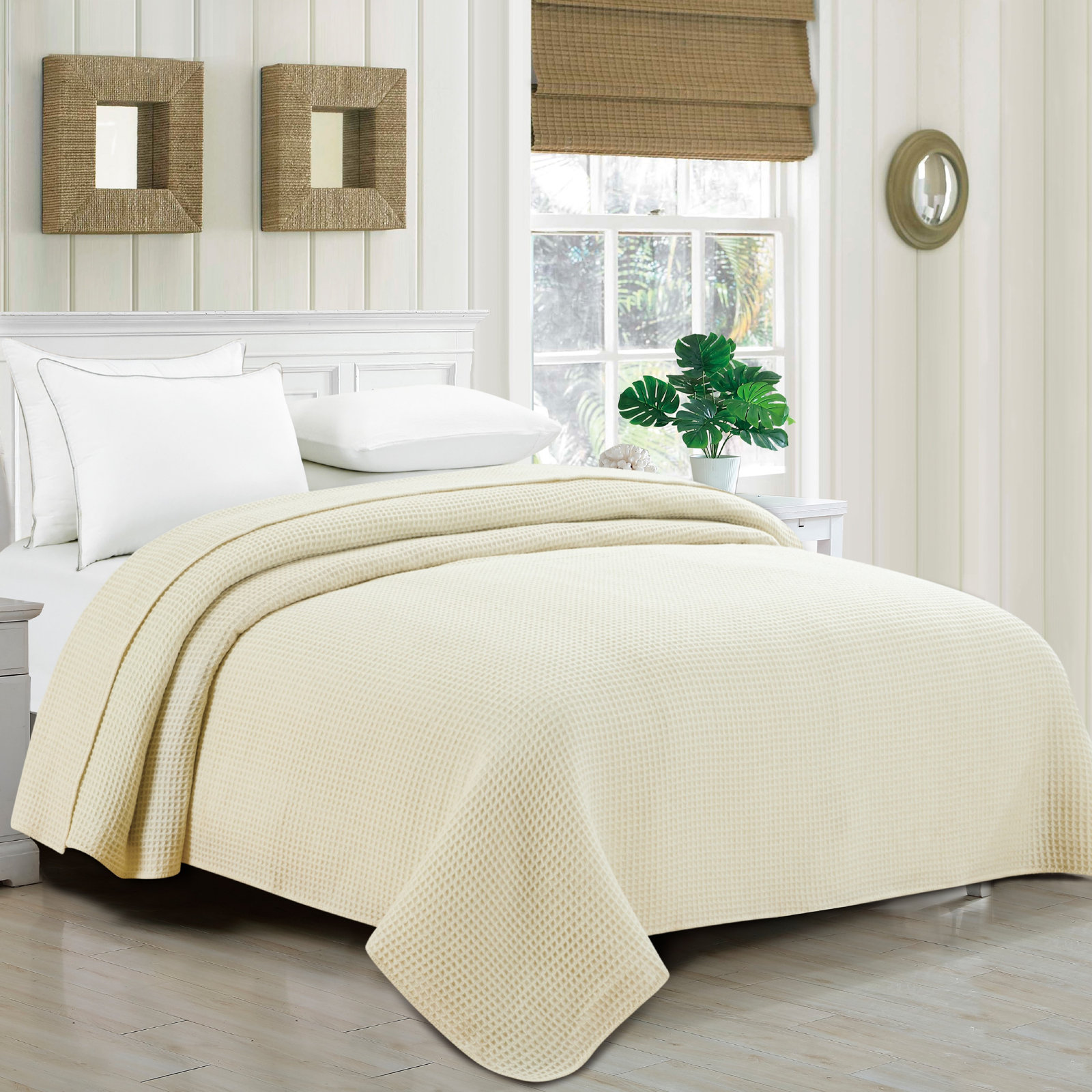Sonder Weighted Throw Blanket, King, White, 6