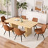 Ensemble de table de salle à manger rectangulaire Modern Farmhouse 7 pièces avec 6 chaises rembourrées et rembourrées