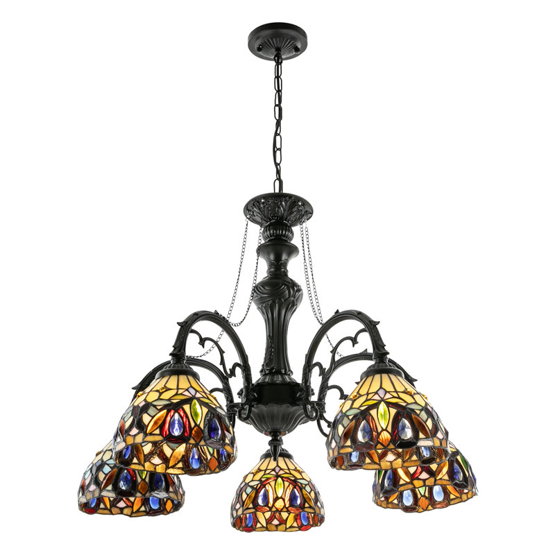 5 Lights Antique Pendant Lamp Adjustable Height