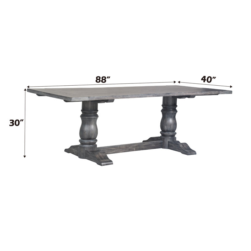 Ensemble de salle à manger 7 pièces, 30" H x 88" W x 40" D, Grey, Grey, Grey, Grey