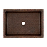 20" Rectangle Skirted Vessel Hammered Copper Sink