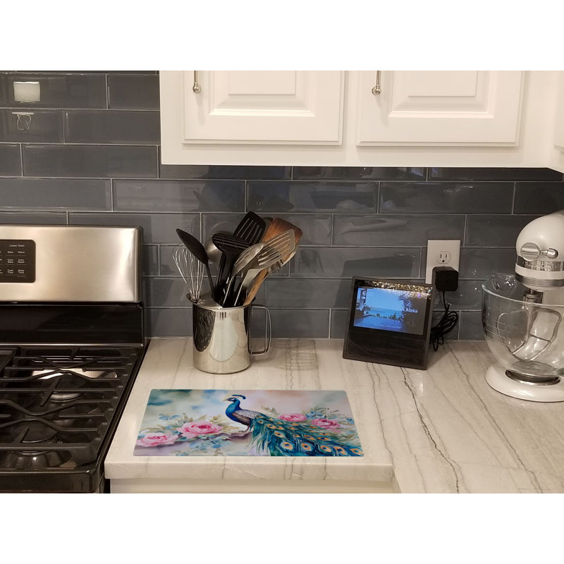 Peacock Glass Cutting Board