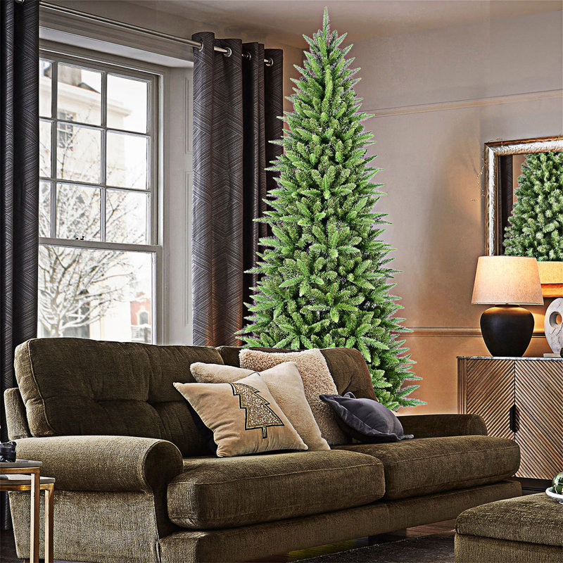 Arbre de Noël mince avec support en métal, 9', Non pré-éclairé