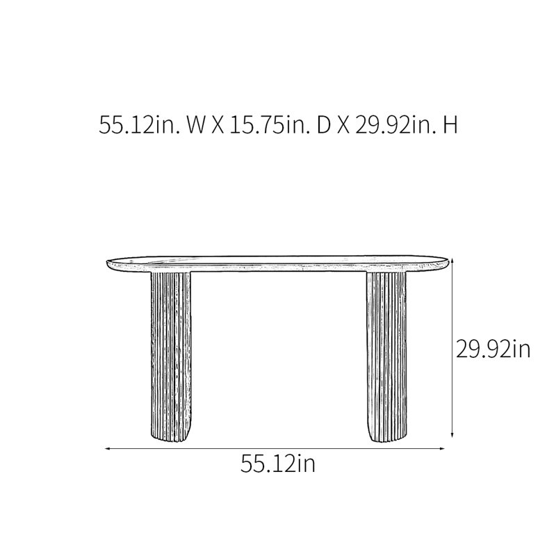 Retro Minimalist Console Table, Brown, Brown