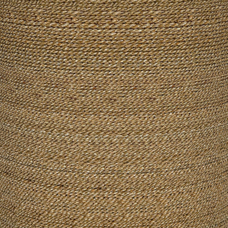 Table d'appoint ronde brune avec texture de ruppie maritime et plateau en verre esthétique