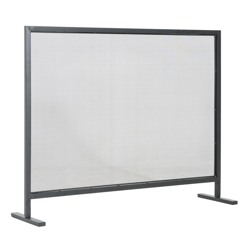 Pare-étincelles en fer 1 panneau Regina 38 po x 30 po, finition noire