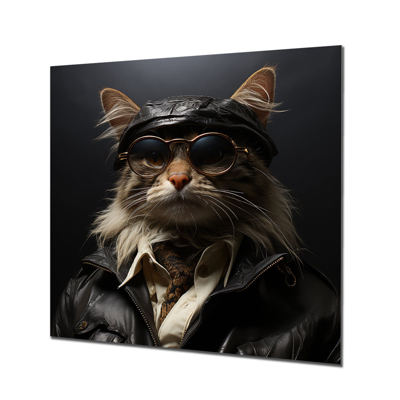 Chat, art mafieux, art mural, H 36 po x l 36 po