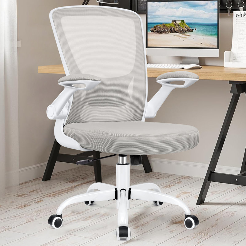 Chaise de bureau ergonomique en filet Office, Gris clair