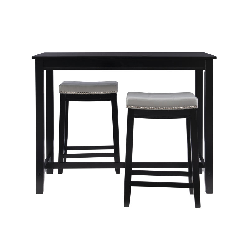 Ensemble de salle à manger à hauteur de bar 4 personnes Arlyce, H 36 po x L 47,25 po x l 23,75 po, Noir, Noir/gris