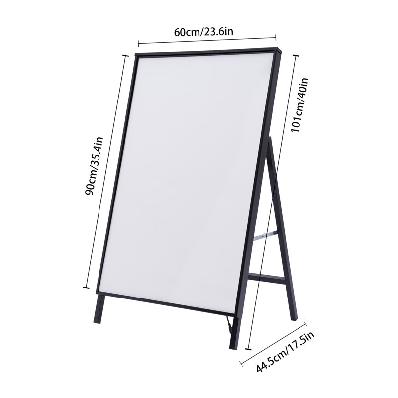 Cadre pour affiche DEL sur pied H 40 po x l 23,6 po x P 17,5 po