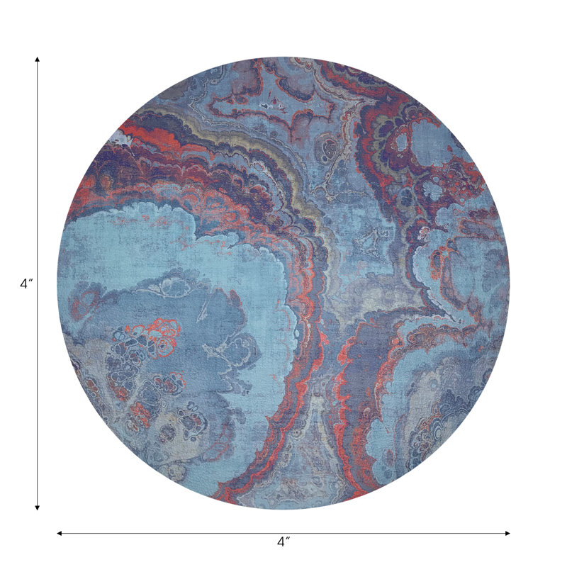 Agate Malachite Vegan Leather Round Coasters, Lava