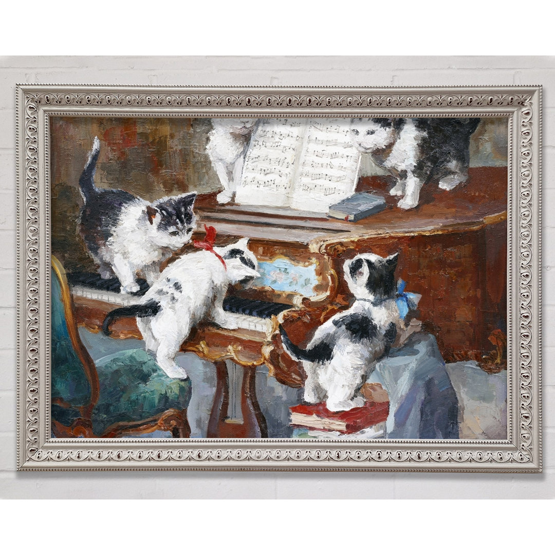 The Cats Play Piano - Einzelne Bilderrahmen Kunstdrucke