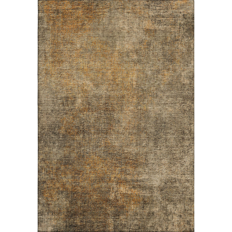 Tapis brun Cerrito AMF593 lavable à la machine de qualité supérieure, Rectangle 2 pi 6 po x 3 pi 10 po