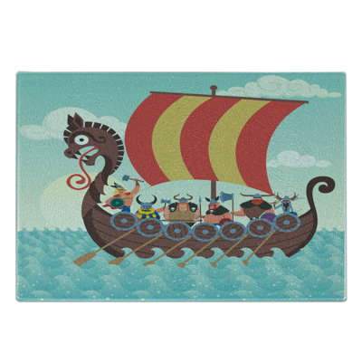 East Urban Home Glass Vikings Cutting Board