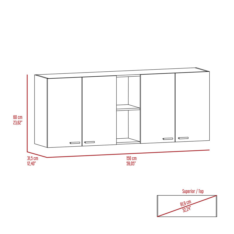 Ensemble de cuisine 2 pièces, 150 armoire murale + évier utilitaire avec armoire, noir / blanc