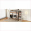 Lit mezzanine simple en métal avec bureau et échelle de rangement intégrée