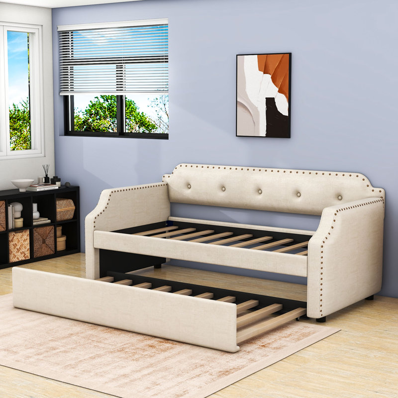 Twin Upholstered Daybed with Twin Trundle