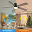 Ventilateur de plafond 52 pouces avec lumière à DEL à intensité variable, 6 vitesses, 5 pales, moteur à courant continu pour l'intérieur-117278885-117278891-117278889
