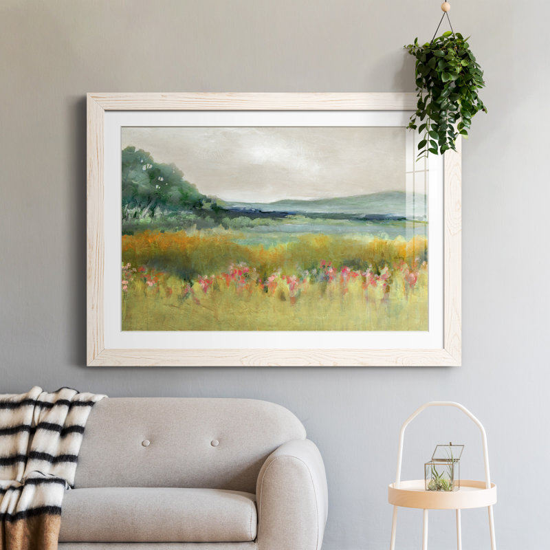 Printemps calme - peinture encadrée, H 37,5 po x l 27,5 po x P 1,5 po, Cadre blanc