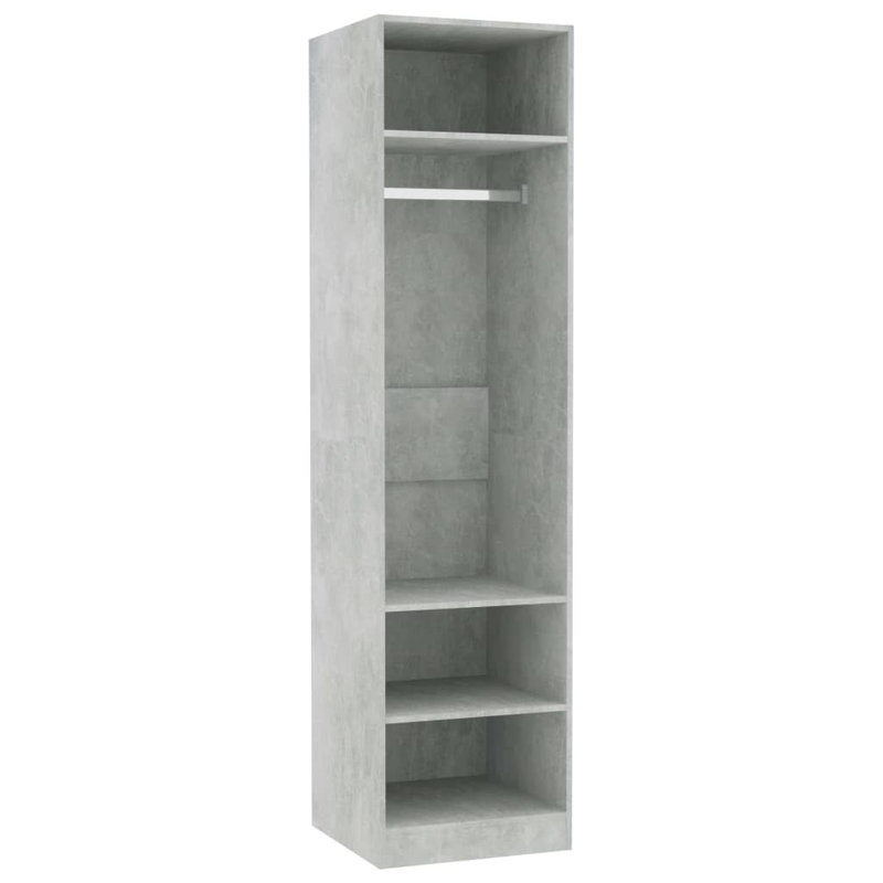 Abhainn Solid + Manufactured Wood Wardrobe, Concrete Grey