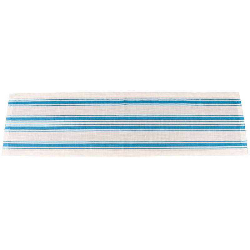 Chemin de table rayé en mélange de polyester et de polyester (l 14 po x L 90), Bleu