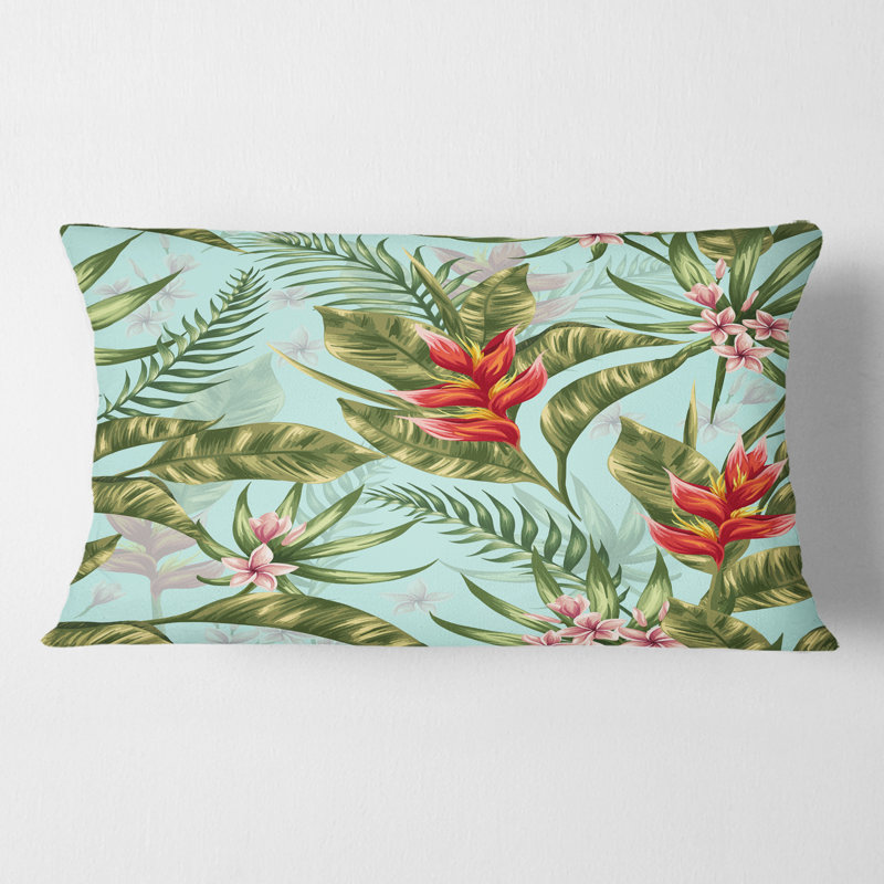 Coussin tropical imprimé tropical Mid-Century
