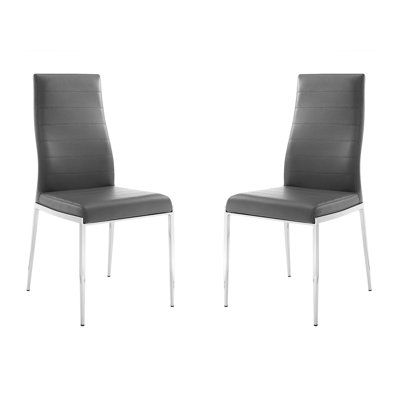 Chaise parsons en cuir Poyraz