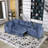 Convertible L-Shaped Sofa Bed with Console and Storage-2062498518