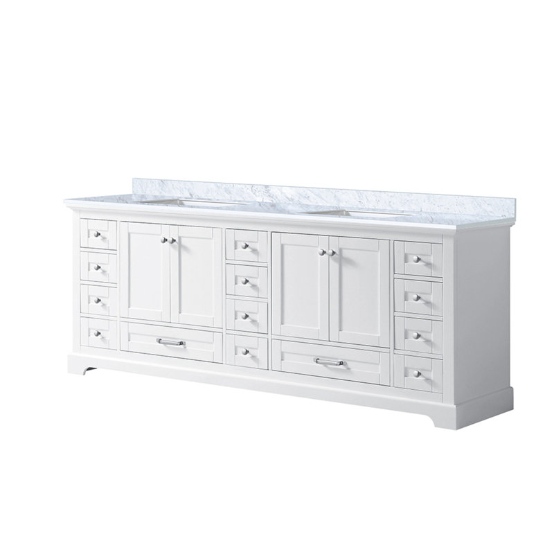 Double Bath Vanity with Cultured Marble Top, White