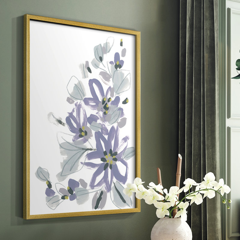 Periwinkle Patch IV, reproduction encadrée - bois massif, H 10 po x l 8 po, Cadre doré simple