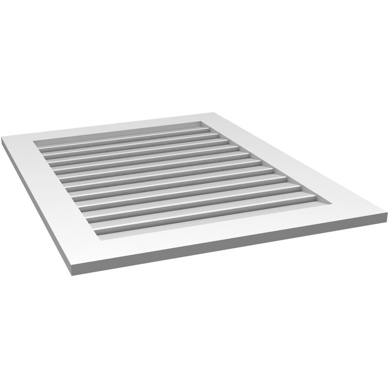 Évent à pignon fonctionnel en uréthane rectangulaire à fixation en surface, brun clair apprêté, H 38 po x l 30 po x P 1 po