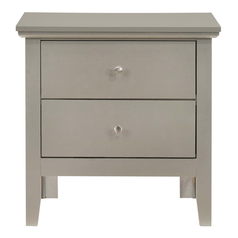 Elegant Nightstand, Silver Champagne