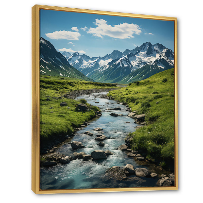 Benisch Alaska Landscape II, reproduction d'art sur toile, H 44 po x l 34 po x P 1,5 po, Cadre flottant doré