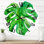 Horloge murale de style tropical feuille de Monstera I