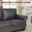 88" Wide Fabric Leather Rolled Arm Sofa Nailhead Trim & Solid Wood Legs Couch -1459823637