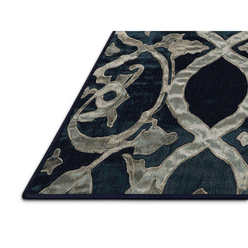 Tapis gris lavable à la machine, Carré 8 pi