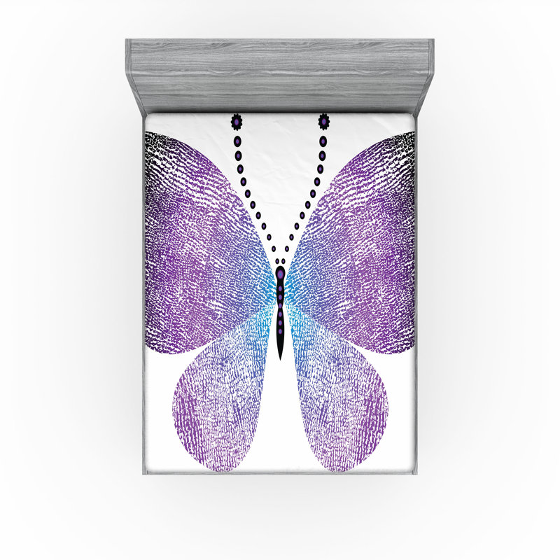 Ensemble de 2 draps-housse Ambesonne Butterfly Pointillist, Drap-housse de taille double